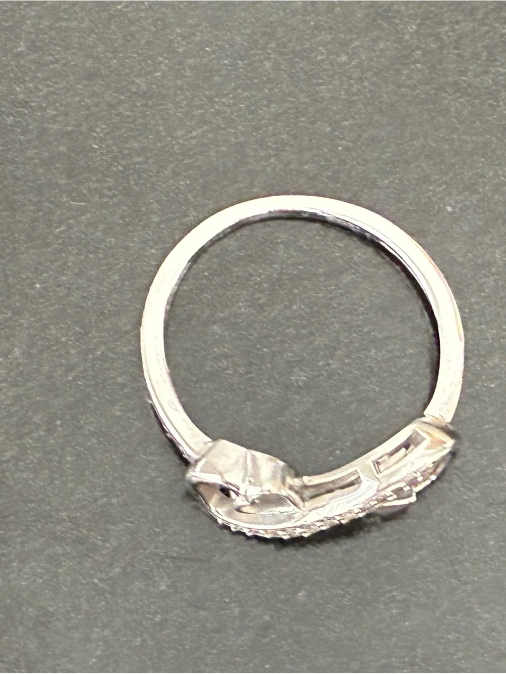 925 Sterling Silver Heart Arrow Ring with Natural Diamond